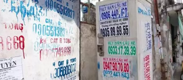 Dán tờ rơi quản cáo khắp nhà dân